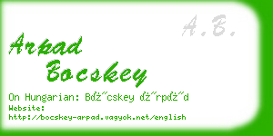 arpad bocskey business card